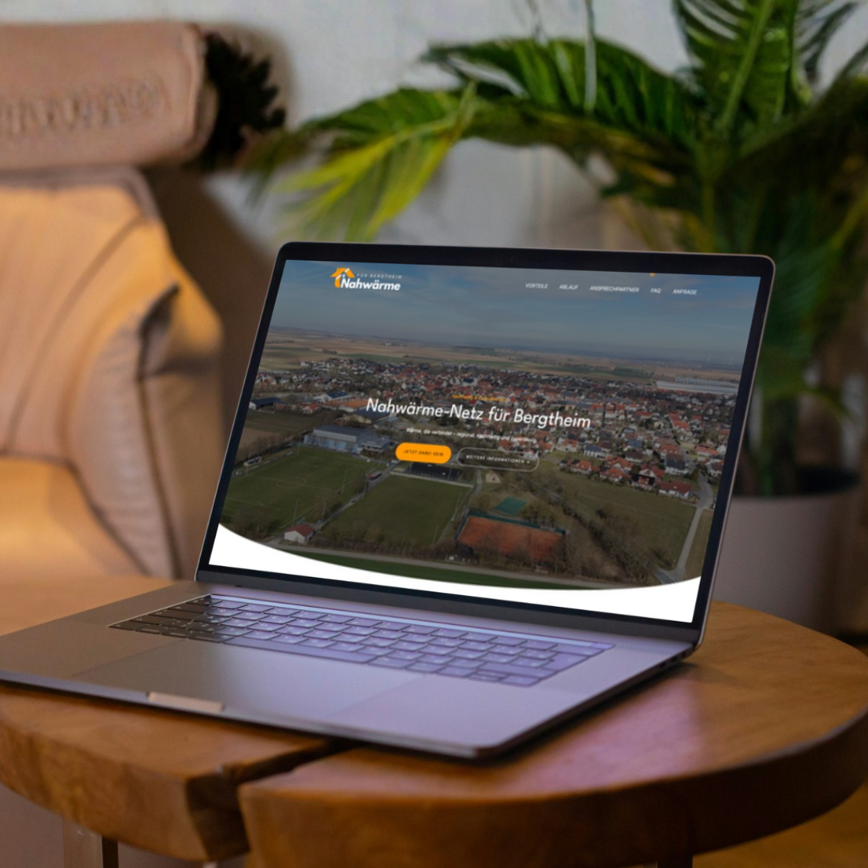 Webseite des Bergtheimer Nahwärmenetzes